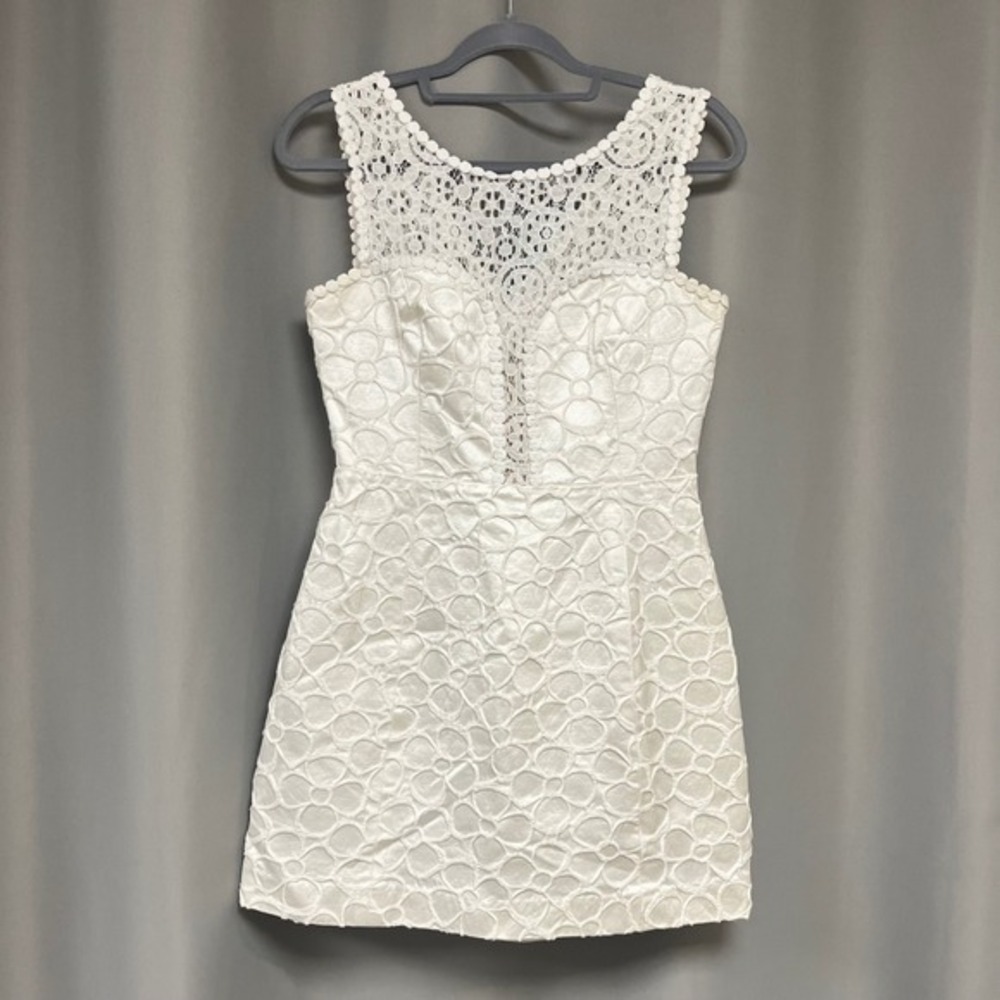 Lilly Pulitzer Lace Mini Dress Sleeveless‎ White Party Cocktail Dress 6